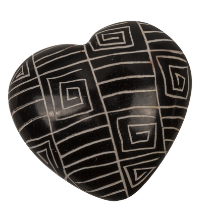 Soap Stones, Hearts, with engraving,