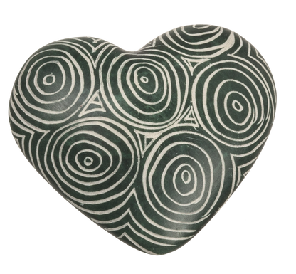 Soap Stones, Hearts, with engraving,