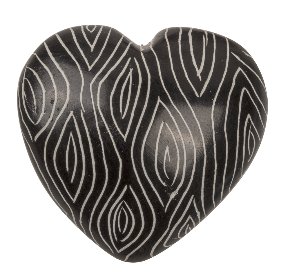 Soap Stones, Hearts, with engraving,