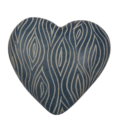 Soap Stones, Hearts, with engraving,