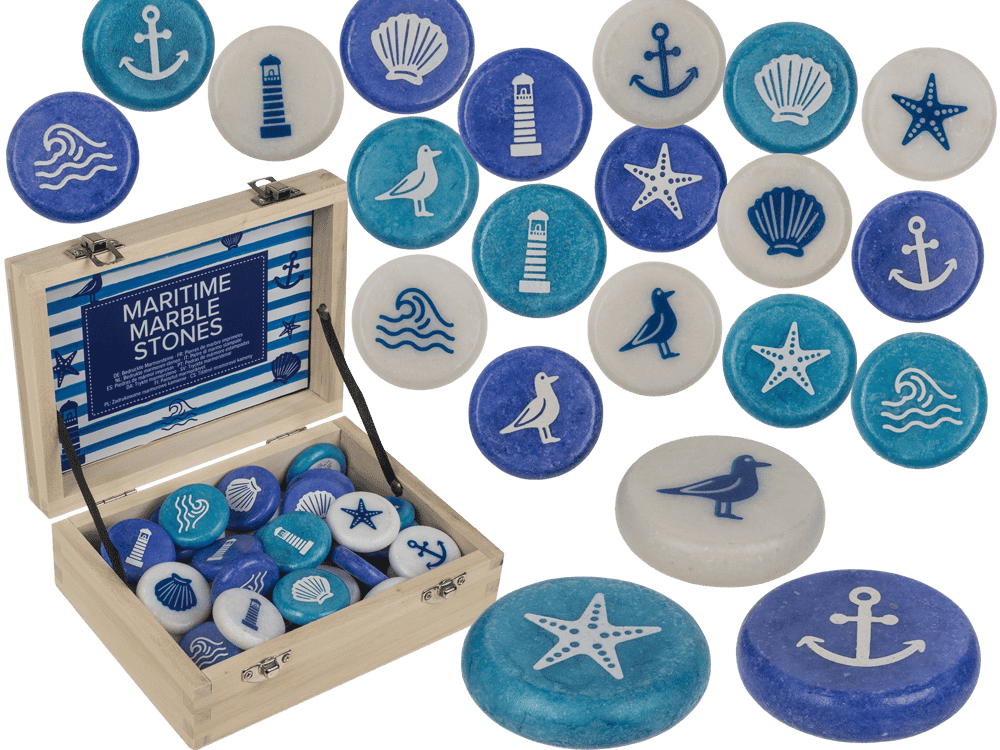 Printed marble stones, Maritime. 3,5 cm,