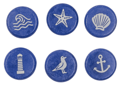 Printed marble stones, Maritime. 3,5 cm,