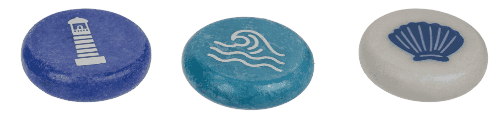 Printed marble stones, Maritime. 3,5 cm,