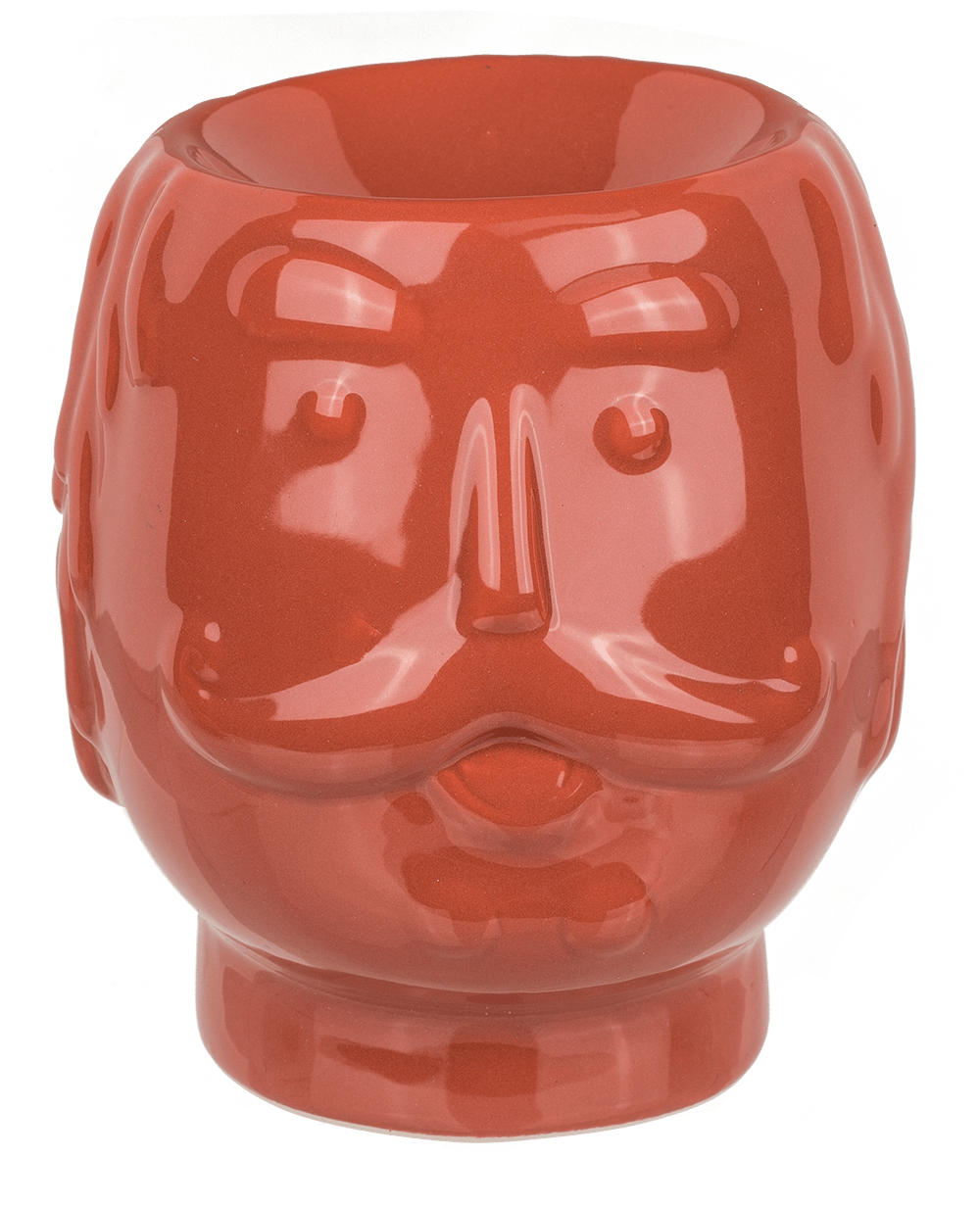 Oil burner, faces, ca. 11,5 x 11 x 12,8 cm