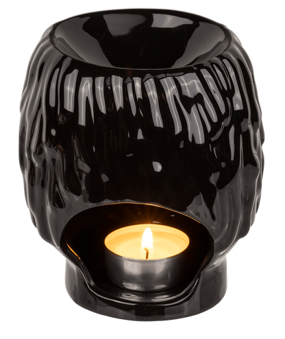 Oil burner, faces, ca. 11,5 x 11 x 12,8 cm