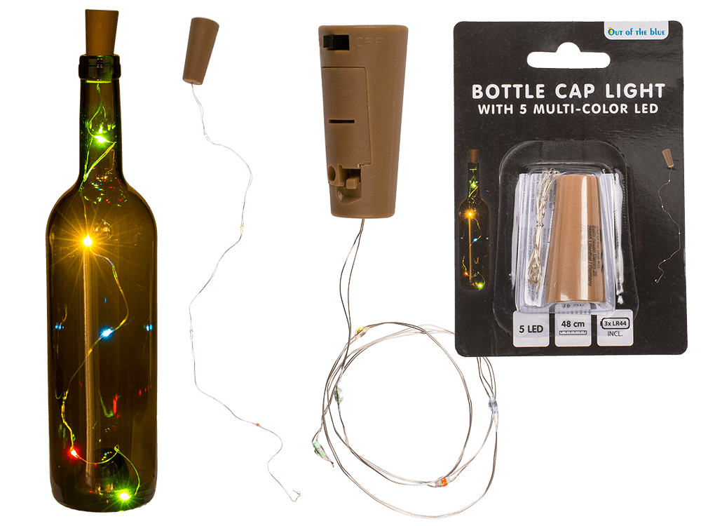 Bottle cap light with 5 multi-colour LED (incl.,