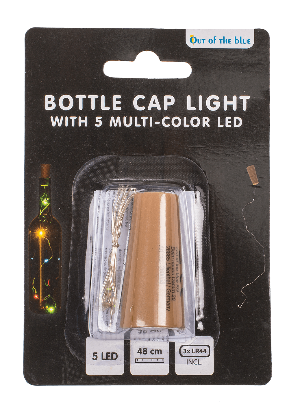 Bottle cap light with 5 multi-colour LED (incl.,