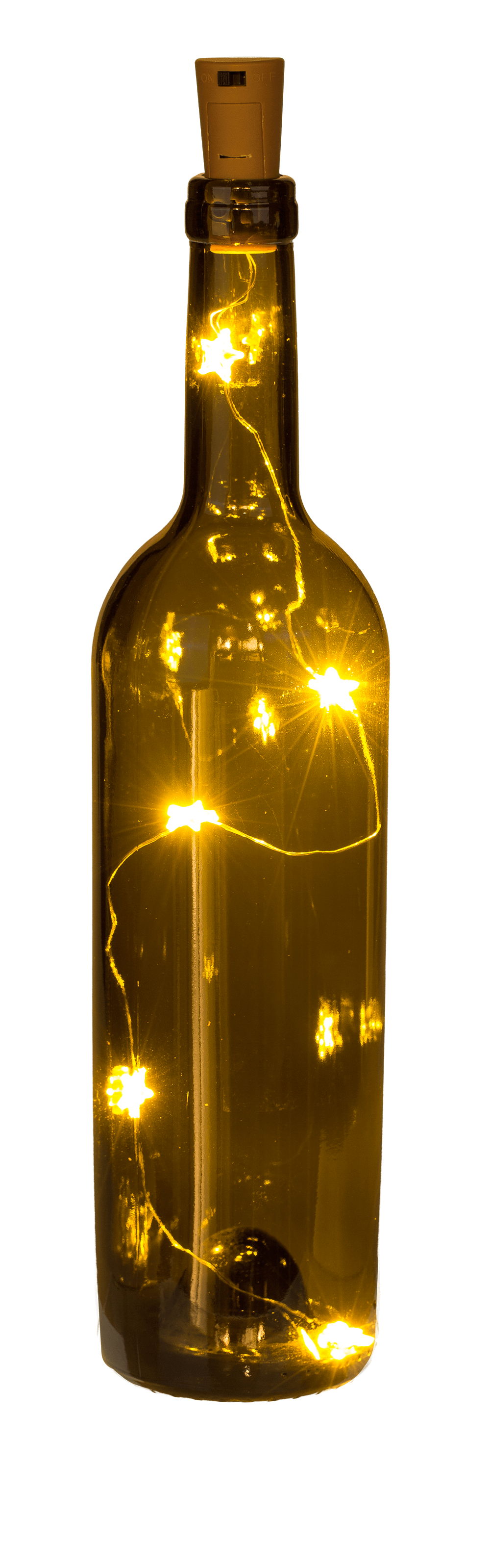 Bottle cap light with 5 warm white star LED,