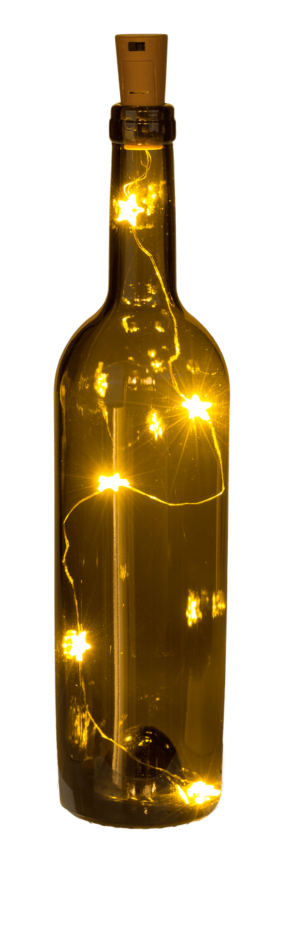 Bottle cap light with 5 warm white star LED,