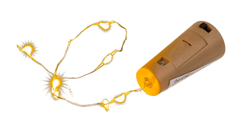 Bottle cap light with 5 warm white LED (including,