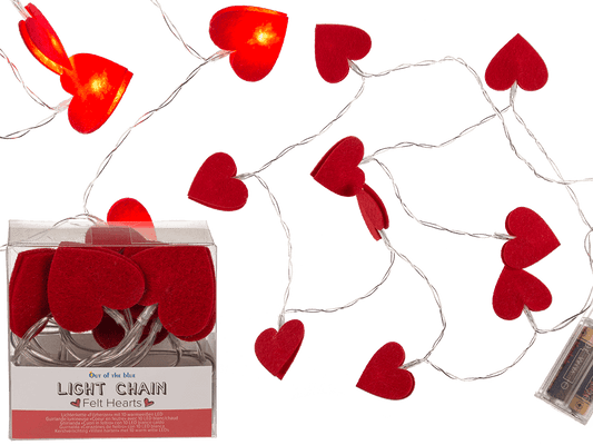 Light chain, felt hearts,