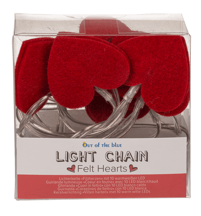 Light chain, felt hearts,