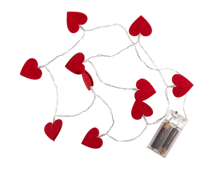 Light chain, felt hearts,