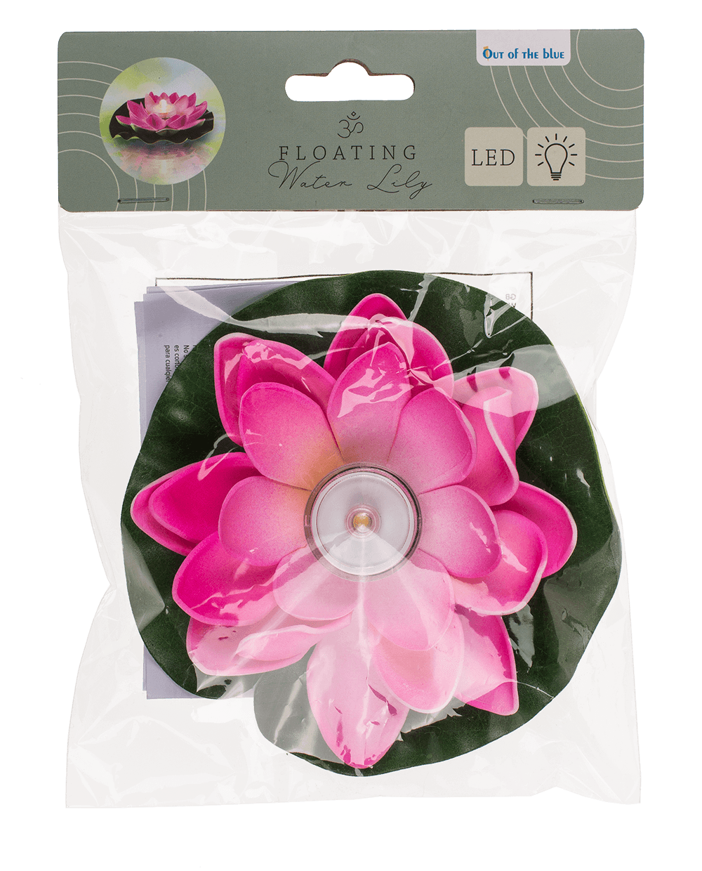 Floating water lily with warm white LED,