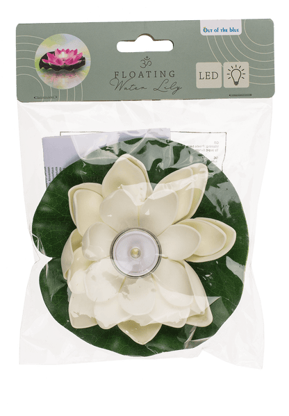 Floating water lily with warm white LED,