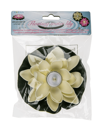Floating water lily with warm white LED,