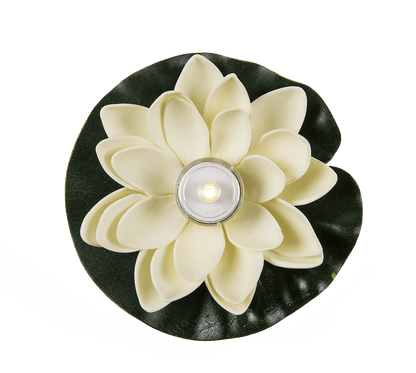 Floating water lily with warm white LED,