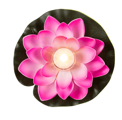 Floating water lily with warm white LED,