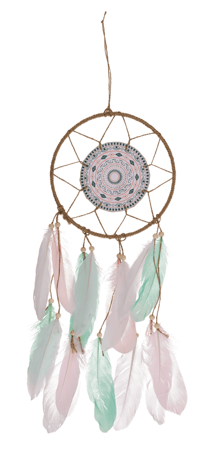 Dream catcher with mandala & pastel colored