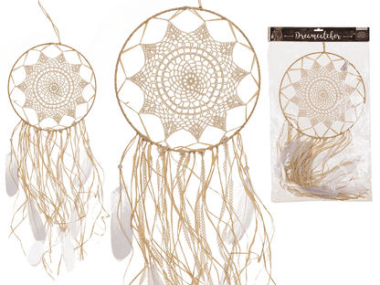 Ivory coloured fabric Dreamcatcher, Boho,
