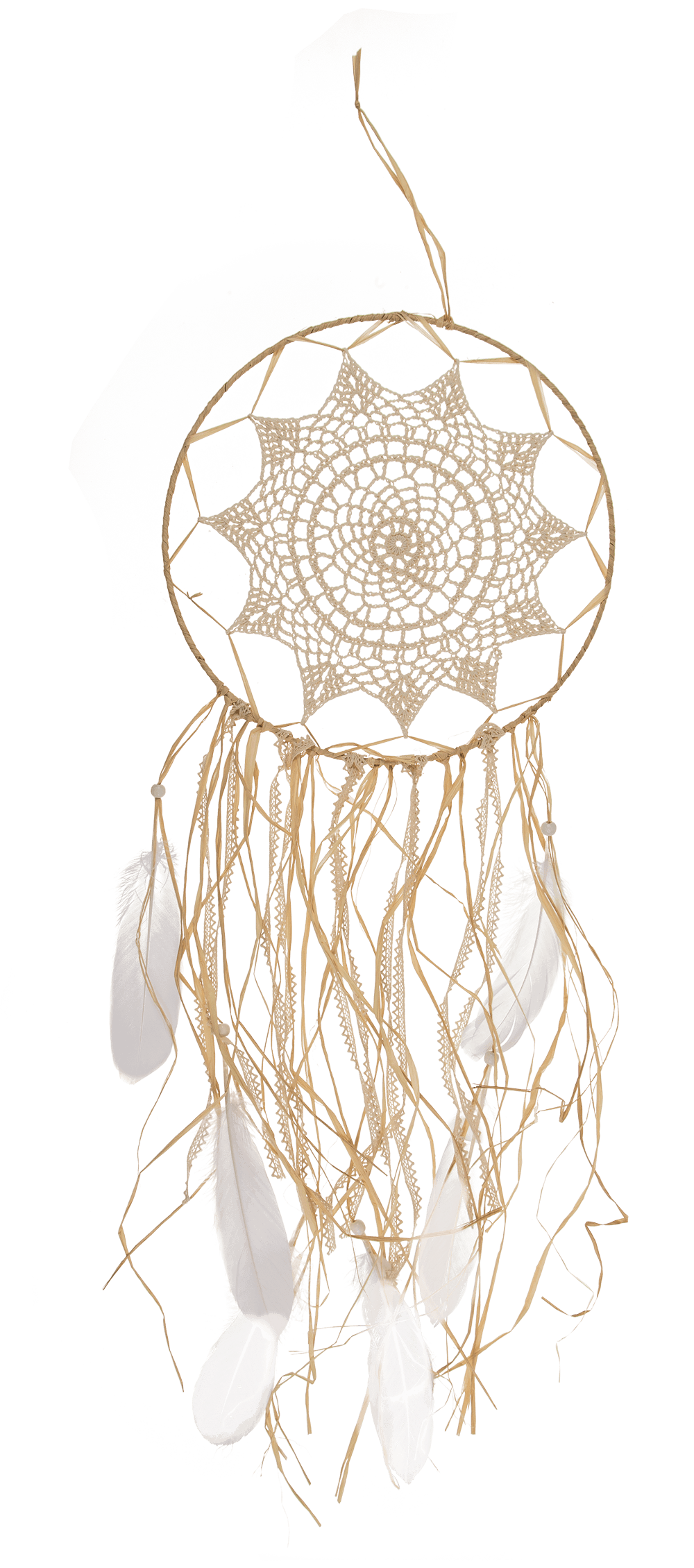 Ivory coloured fabric Dreamcatcher, Boho,