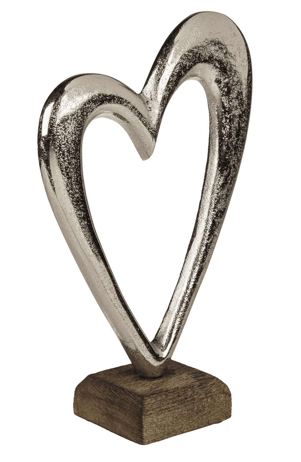 Metal heart on sleeperwood base,