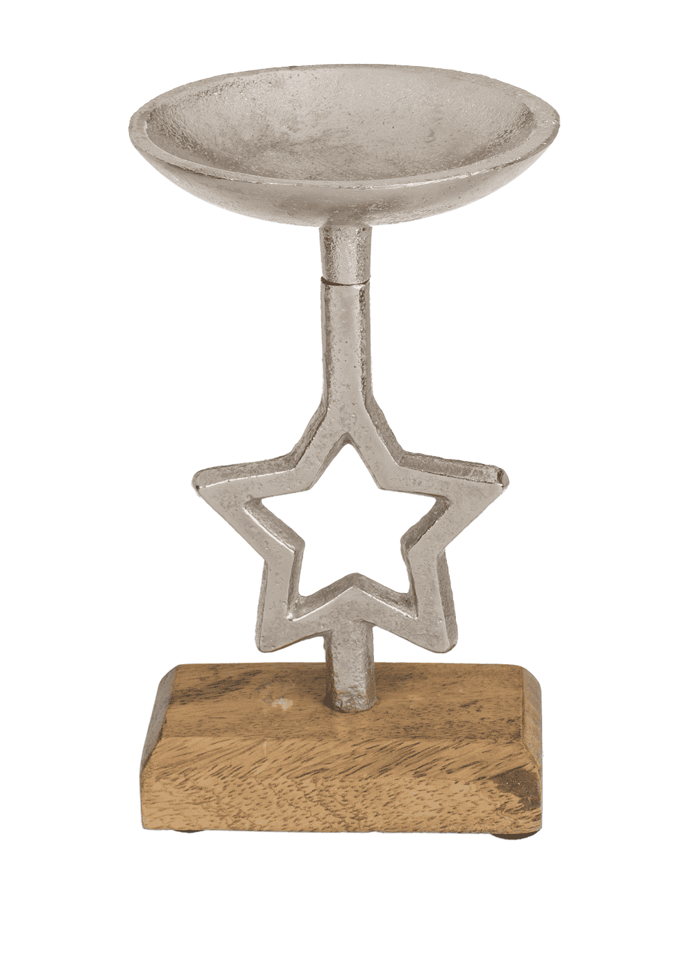 Silver coloured candleholder, Star