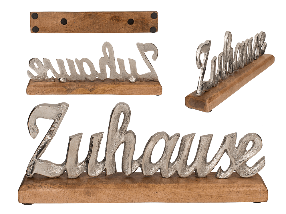 Silver coloured wording, Zuhause,
