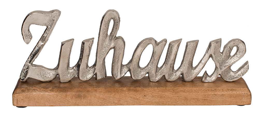 Silver coloured wording, Zuhause,