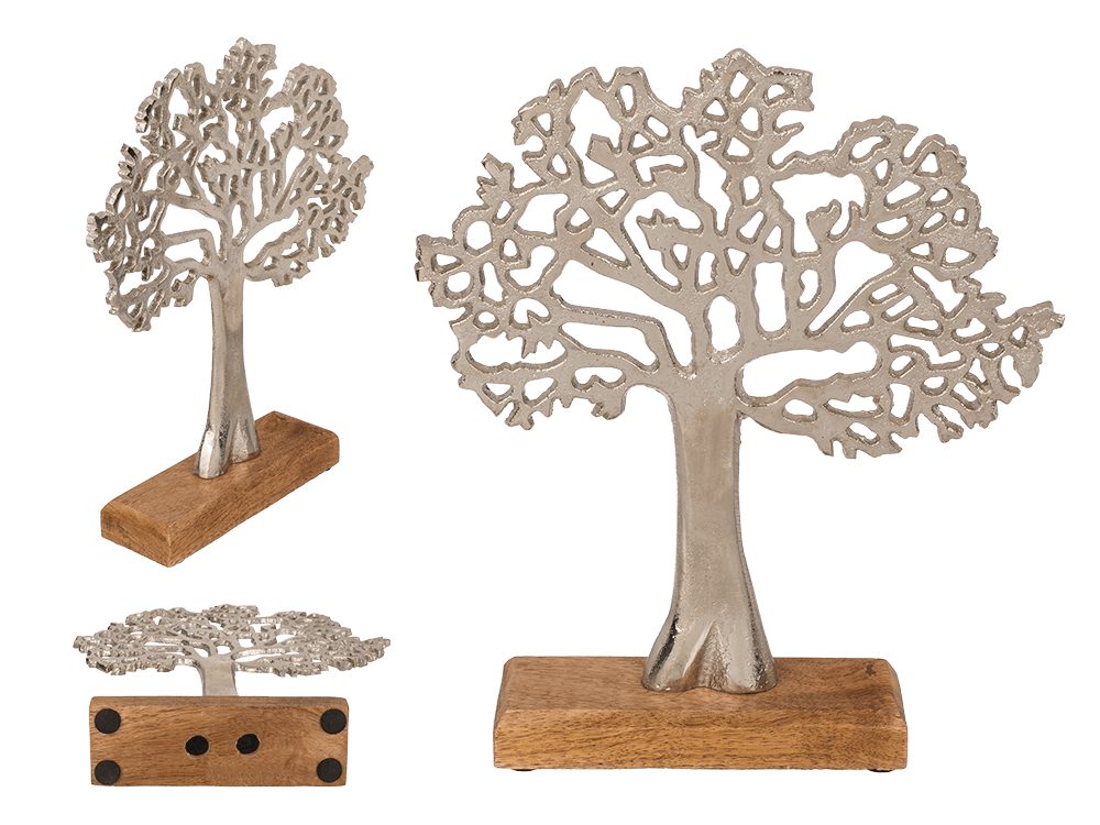 Silver colored tree of life,