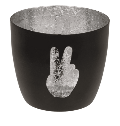 Metal tealight holder, Middle finger/Rock/