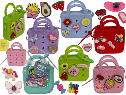 Charm purse, with zipper,