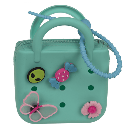 Charm purse, with zipper,