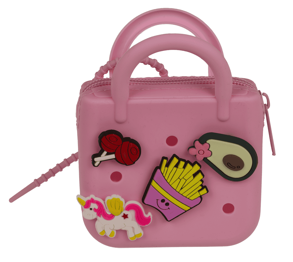 Charm purse, with zipper,