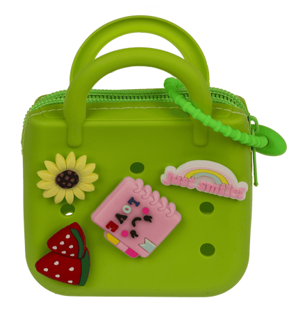 Charm purse, with zipper,