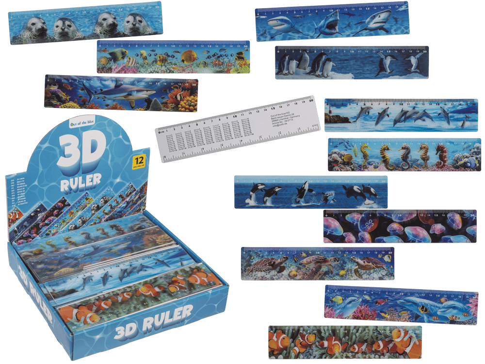 Ruler, Sealife, 21 x 4,5 cm,