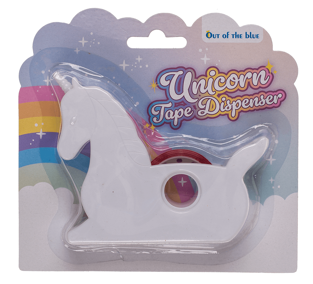 Unicorn Tape Dispenser, with Rainbow tape,