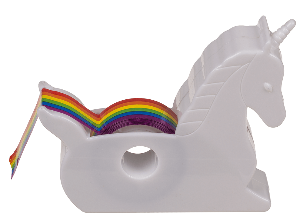Unicorn Tape Dispenser, with Rainbow tape,