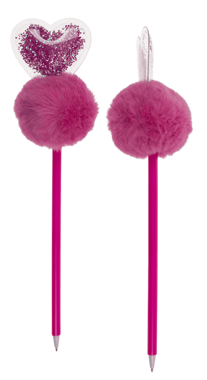 Pen, Glitter Heart Pom Pom,