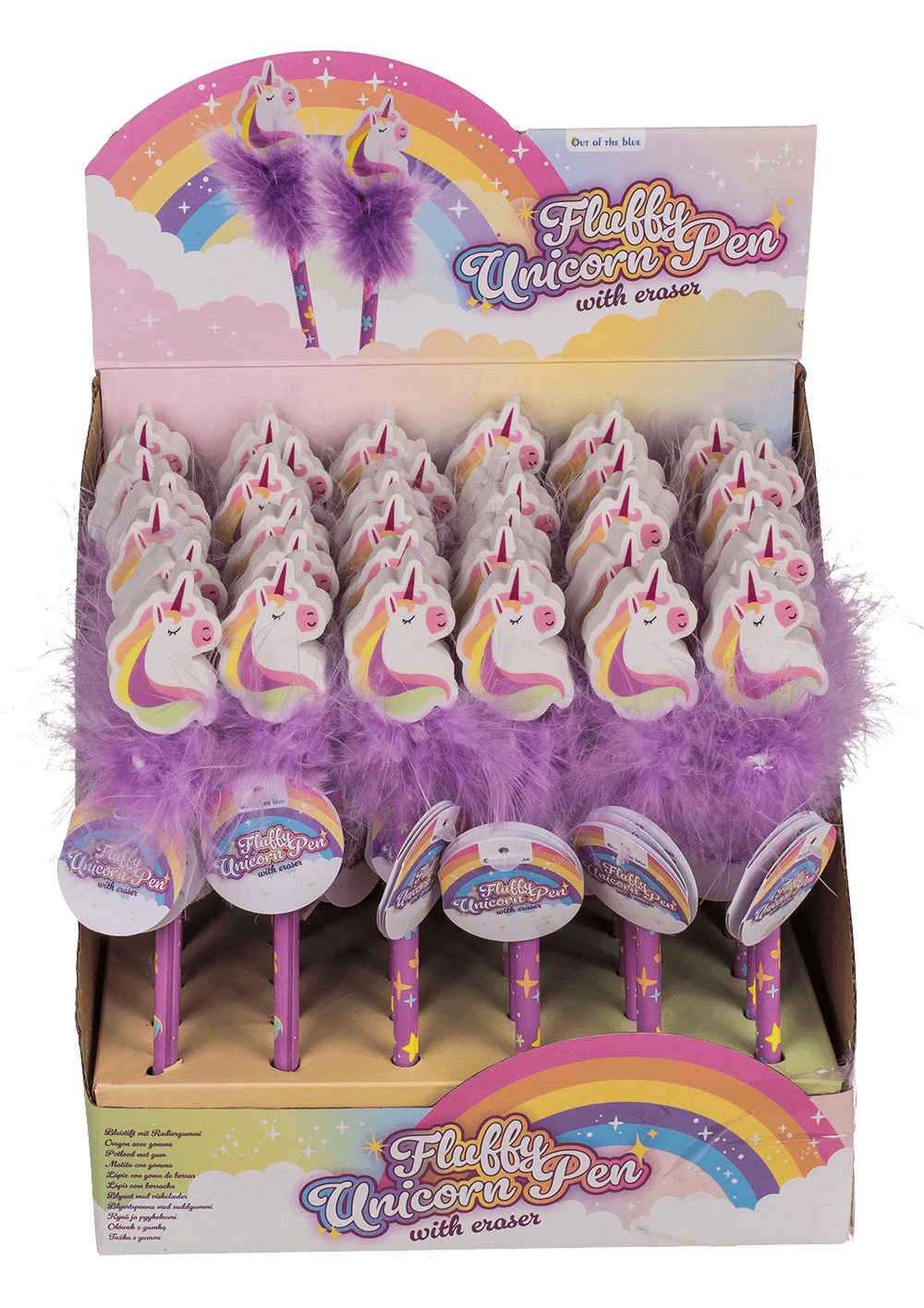 Pencil with eraser, Fluffy Unicorn,