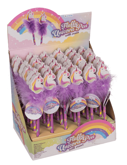 Pencil with eraser, Fluffy Unicorn,