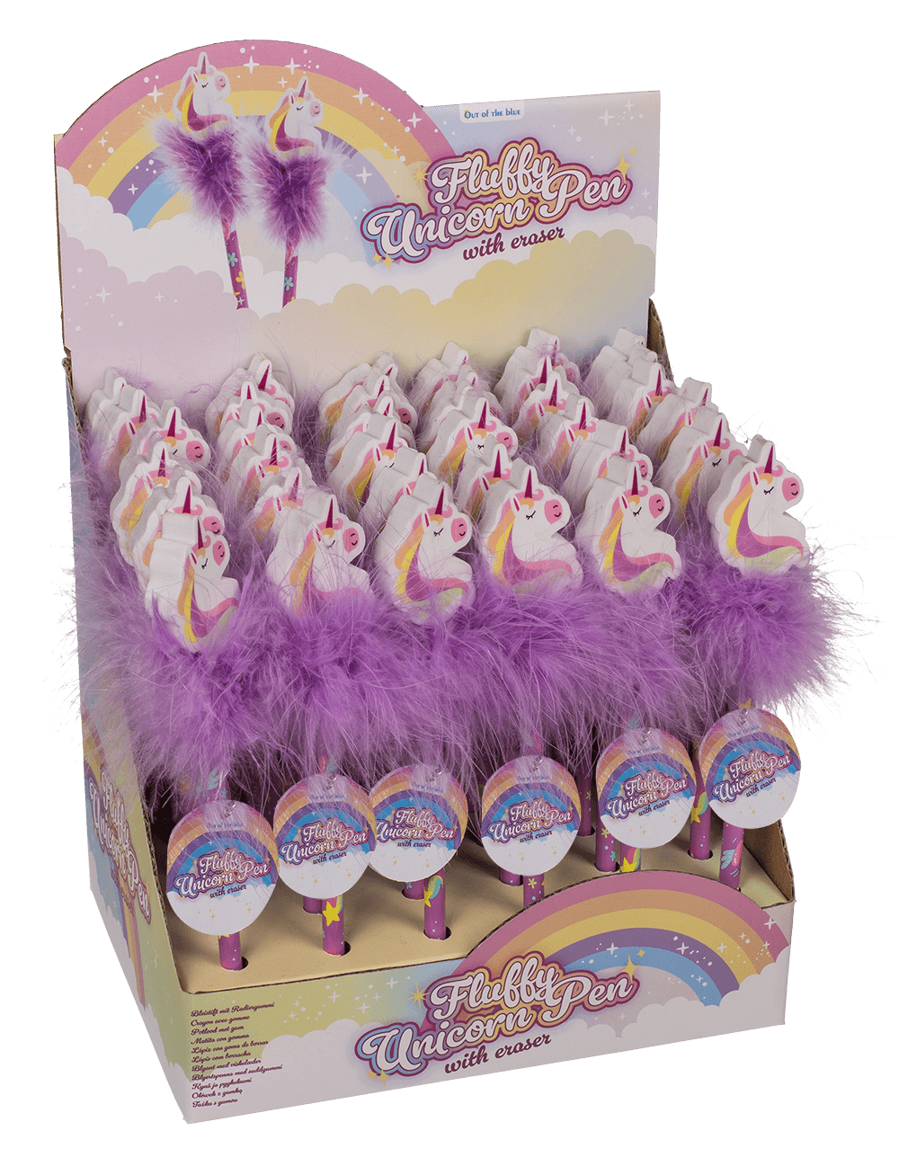 Pencil with eraser, Fluffy Unicorn,