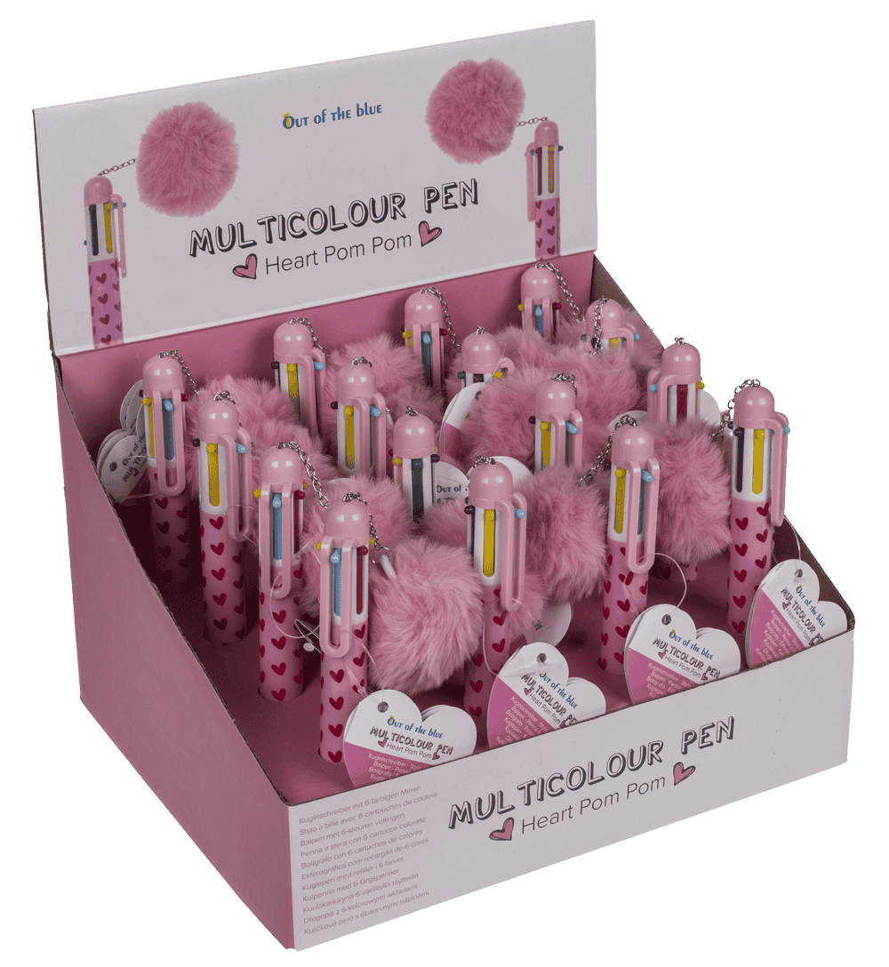 Ball Pen with 6 coloured cartridges,