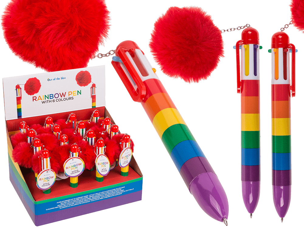Ball Pen with 6 coloured cartridges,