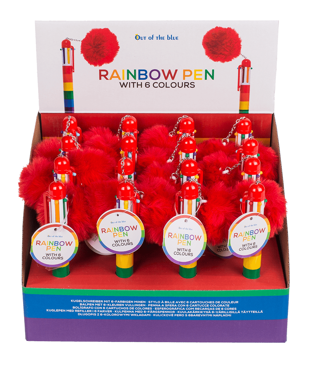 Ball Pen with 6 coloured cartridges,