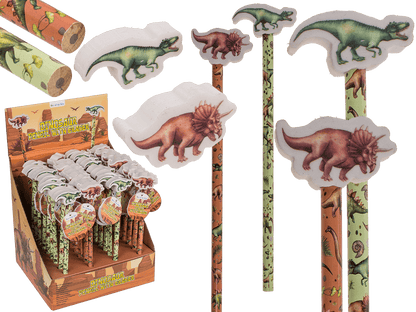 Pencil with eraser, Dinosaur,