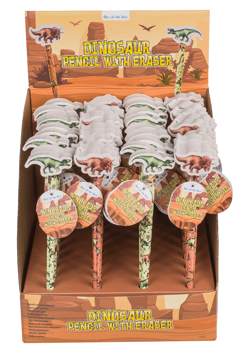 Pencil with eraser, Dinosaur,