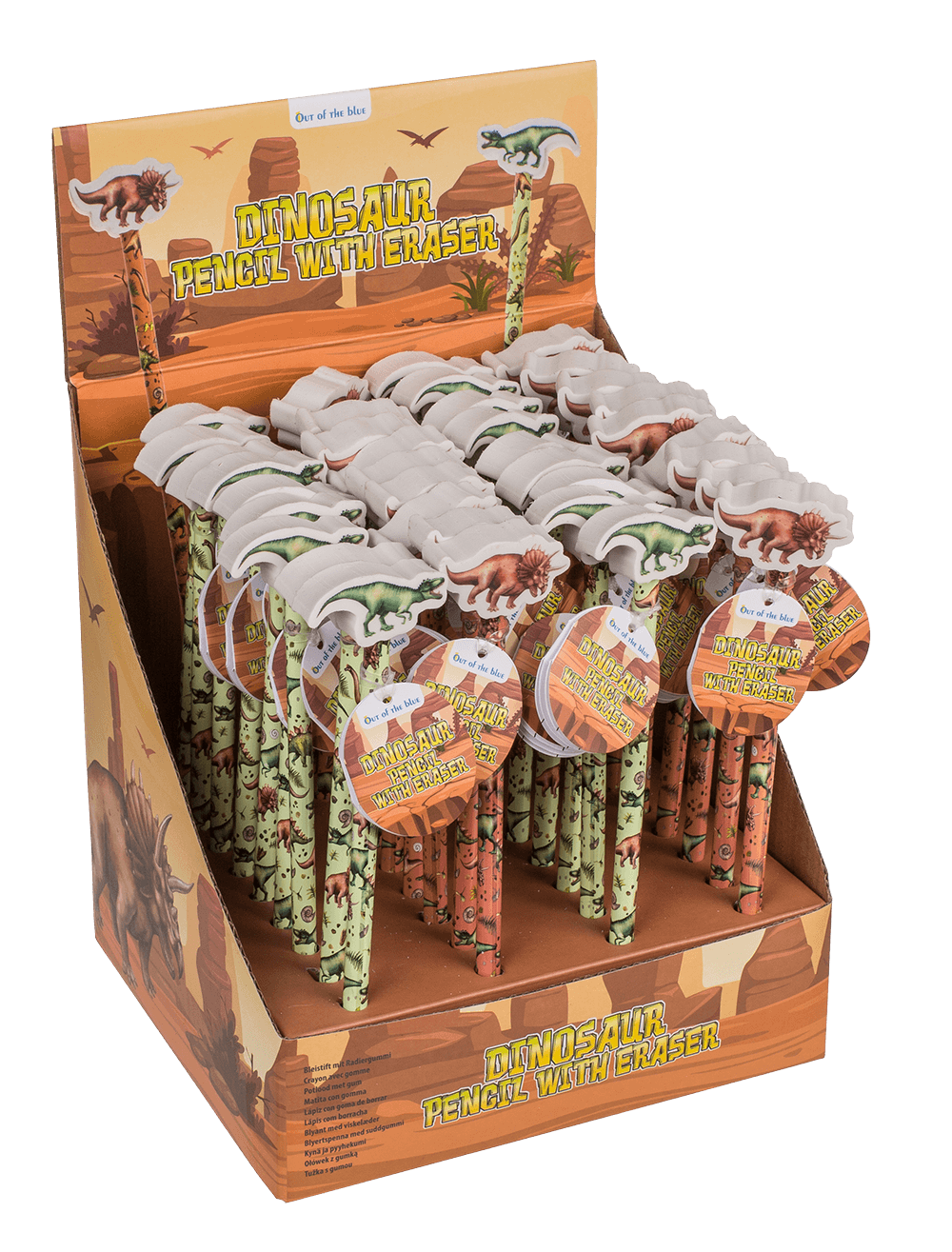 Pencil with eraser, Dinosaur,