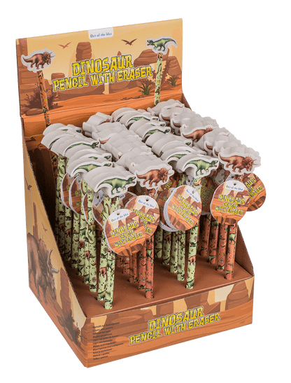 Pencil with eraser, Dinosaur,