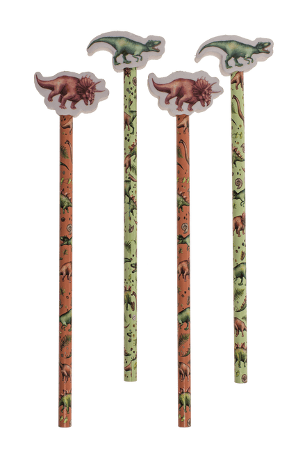 Pencil with eraser, Dinosaur,